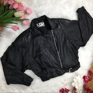 ADA Leather Crop Jacket (W1-136) ⁂